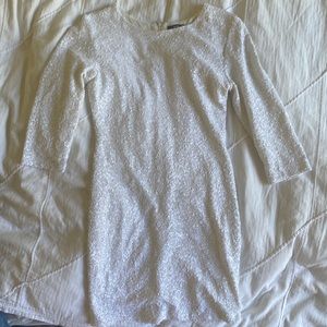 White Sequin Mini Dress